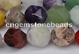 CNG6204 15.5 inches 10mm faceted nuggets mixed gemstone beads
