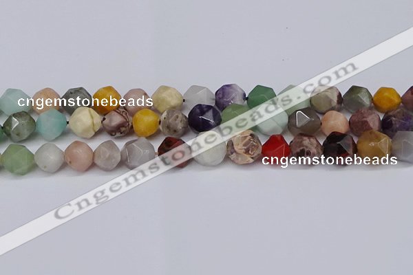 CNG6204 15.5 inches 10mm faceted nuggets mixed gemstone beads