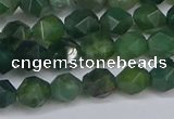 CNG6225 15.5 inches 6mm faceted nuggets moss agate beads