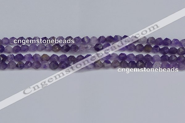 CNG6230 15.5 inches 6mm faceted nuggets amethyst beads