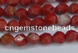 CNG6241 15.5 inches 6mm faceted nuggets red jasper beads