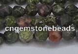 CNG6243 15.5 inches 6mm faceted nuggets green lace stone beads