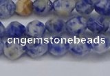 CNG6250 15.5 inches 6mm faceted nuggets blue spot stone beads