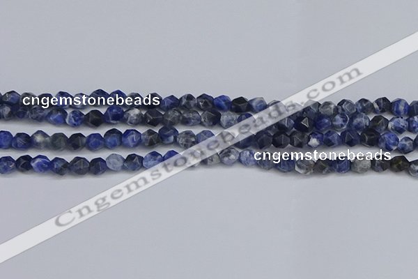 CNG6251 15.5 inches 6mm faceted nuggets sodalite beads wholesale