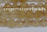 CNG6259 15.5 inches 6mm faceted nuggets coffee cherry quartz beads