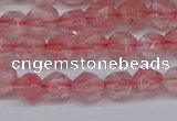 CNG6260 15.5 inches 6mm faceted nuggets cherry quartz beads