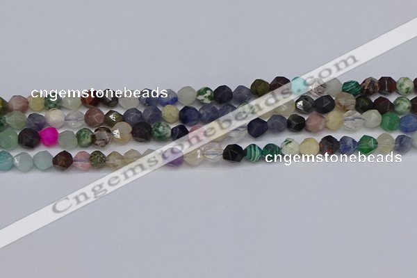 CNG6265 15.5 inches 6mm faceted nuggets mixed gemstone beads