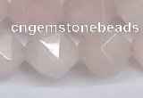 CNG6280 15.5 inches 14mm faceted nuggets rose quartz beads