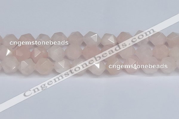 CNG6280 15.5 inches 14mm faceted nuggets rose quartz beads