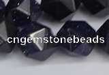 CNG6297 15.5 inches 14mm faceted nuggets blue goldstone beads