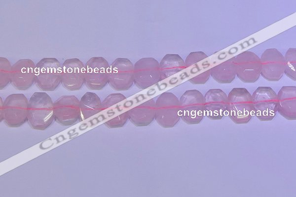 CNG6301 15.5 inches 13*18mm - 15*20mm faceted freeform rose quartz beads