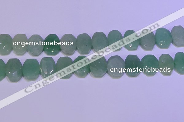 CNG6310 13*18mm - 15*20mm faceted freeform green aventurine beads