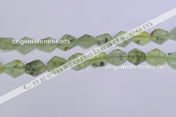 CNG6330 14*18mm - 16*22mm freeform green rutilated quartz beads