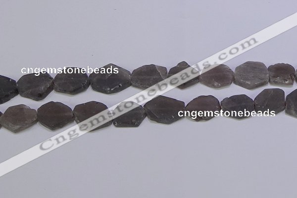 CNG6359 15.5 inches 14*18mm - 16*22mm freeform matte smoky quartz beads