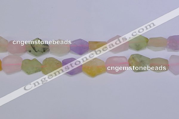 CNG6363 15.5 inches 14*18mm - 16*22mm freeform matte mixed quartz beads