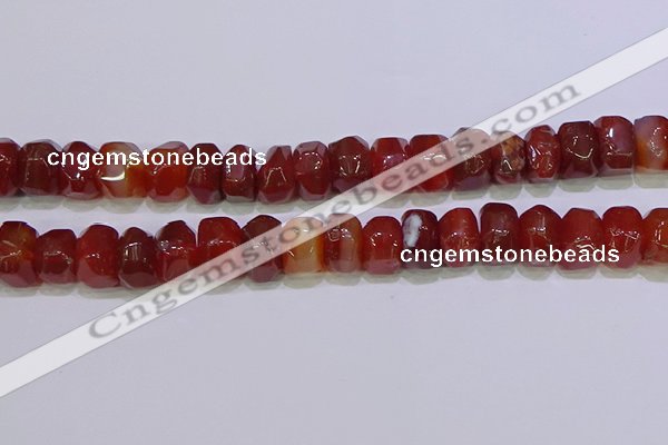 CNG6383 15.5 inches 6*14mm - 8*14mm nuggets red agate beads