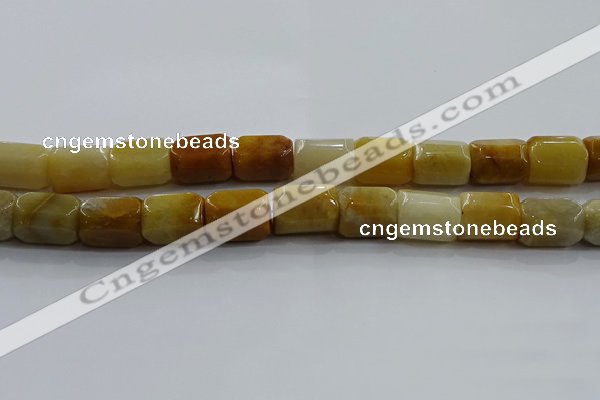 CNG6416 15.5 inches 15*20mm faceted nuggets yellow jade beads