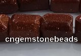 CNG6421 15.5 inches 15*20mm faceted nuggets goldstone beads