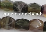 CNG650 15.5 inches 13*18mm faceted nuggets rainbow fluorite beads