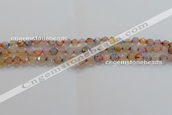 CNG6500 15.5 inches 6mm faceted nuggets agate beads wholesale