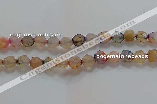 CNG6503 15.5 inches 12mm faceted nuggets agate beads wholesale