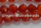 CNG6505 15.5 inches 8mm faceted nuggets red agate beads