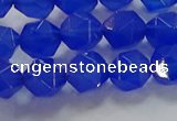 CNG6509 15.5 inches 8mm faceted nuggets blue agate beads