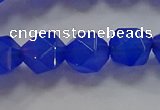 CNG6510 15.5 inches 10mm faceted nuggets blue agate beads