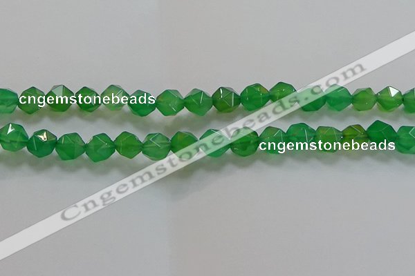 CNG6514 15.5 inches 10mm faceted nuggets green agate beads