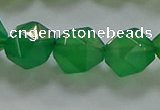 CNG6515 15.5 inches 12mm faceted nuggets green agate beads