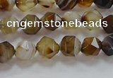 CNG6516 15.5 inches 6mm faceted nuggets line agate beads