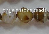 CNG6519 15.5 inches 12mm faceted nuggets line agate beads