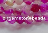 CNG6520 15.5 inches 6mm faceted nuggets line agate beads