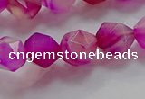 CNG6522 15.5 inches 10mm faceted nuggets line agate beads