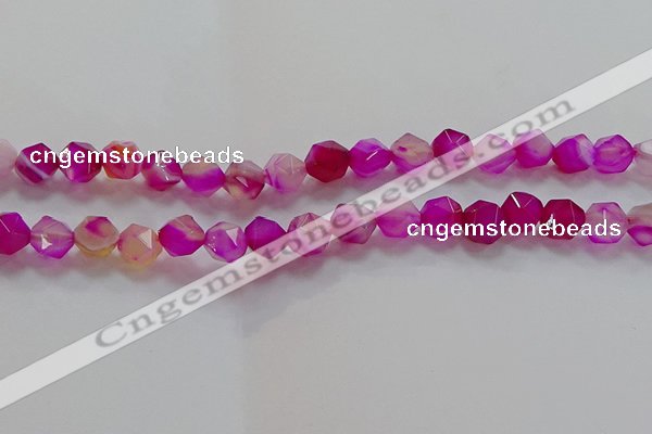 CNG6522 15.5 inches 10mm faceted nuggets line agate beads