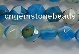 CNG6524 15.5 inches 6mm faceted nuggets line agate beads