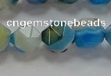 CNG6526 15.5 inches 10mm faceted nuggets line agate beads