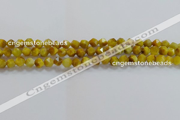 CNG6530 15.5 inches 6mm faceted nuggets golden tiger eye beads