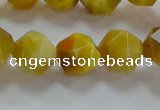 CNG6532 15.5 inches 10mm faceted nuggets golden tiger eye beads