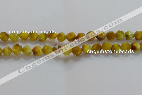 CNG6532 15.5 inches 10mm faceted nuggets golden tiger eye beads