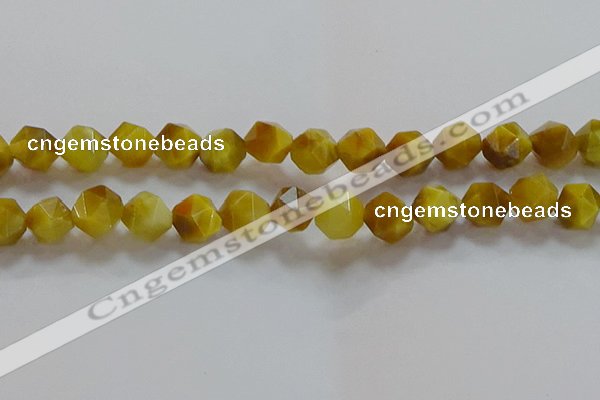 CNG6533 15.5 inches 12mm faceted nuggets golden tiger eye beads