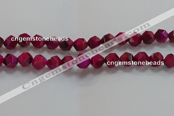 CNG6537 15.5 inches 12mm faceted nuggets red tiger eye beads