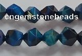 CNG6539 15.5 inches 8mm faceted nuggets blue tiger eye beads