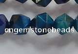 CNG6541 15.5 inches 12mm faceted nuggets blue tiger eye beads