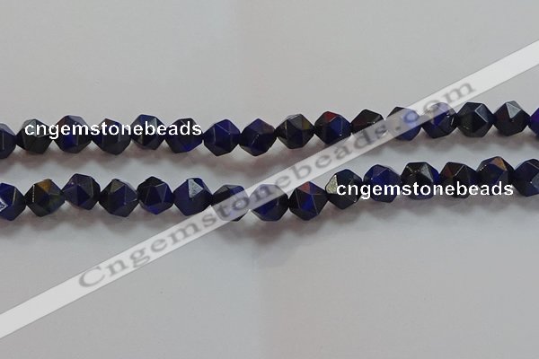 CNG6543 15.5 inches 8mm faceted nuggets blue tiger eye beads