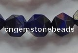 CNG6544 15.5 inches 10mm faceted nuggets blue tiger eye beads