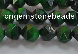 CNG6546 15.5 inches 6mm faceted nuggets green tiger eye beads