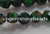 CNG6547 15.5 inches 8mm faceted nuggets green tiger eye beads