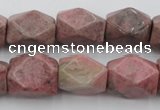 CNG658 15.5 inches 13*18mm faceted nuggets rhodochrosite beads