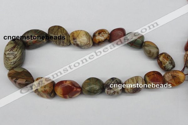 CNG66 15.5 inches 14*16mm - 25*35mm nuggets picasso jasper beads